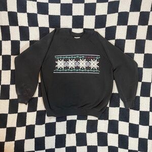 vintage mt bachelor winter xmas sweater hanes made in usa
